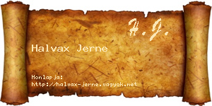 Halvax Jerne névjegykártya